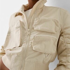 Women's Bershka M Cream Bomber Jacket